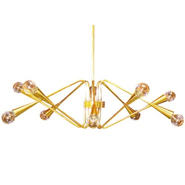 Mid century chandeliers design glossy yellow chandelier