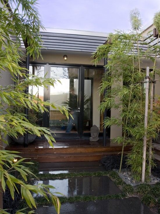 bamboo plants in the garden water house entry