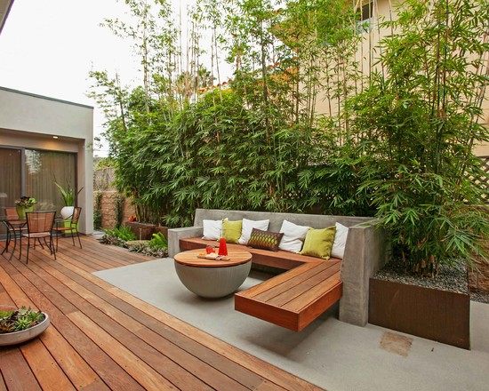 contemporary deck patio furniture and bamboo garden design