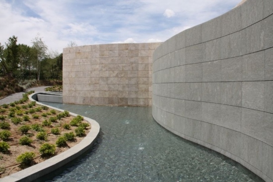 contemporary landscape stone wall waveform