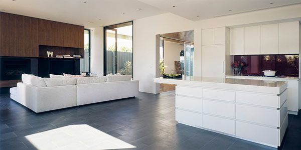 contemporary open plan living area kitchen living room