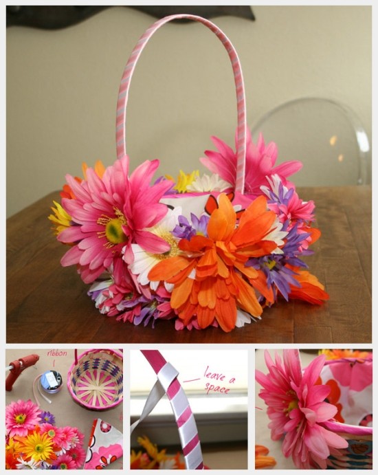 creative floral decoration Easter baskets to make yourself