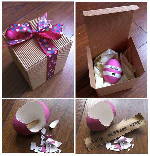 easy Easter gift craft ideas egg with secret message