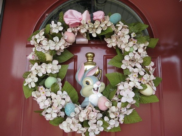 gorgeous front door easter wreath flowers bunny