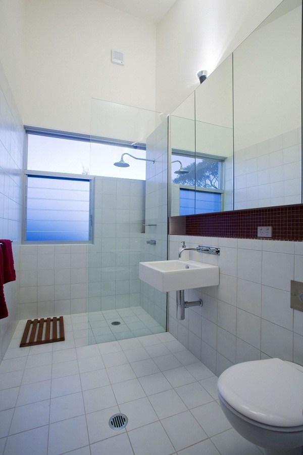holiday interior bathroom white tiles