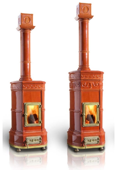 Decorative wood stoves by La Castellamonte with romantic appearance