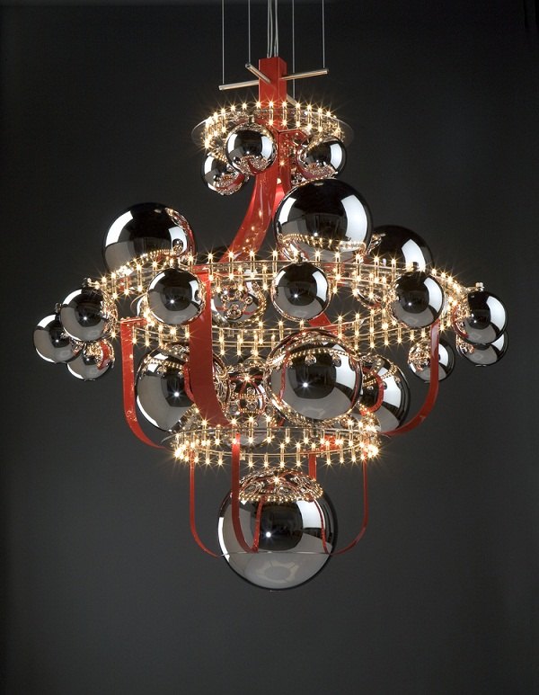 lighting fixtures design royal BB by Quasar red chrome