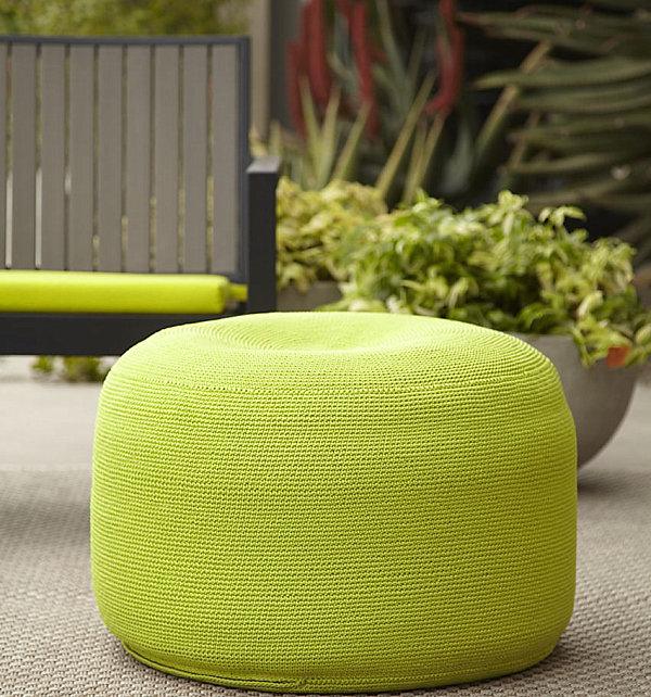 lime green patio furniture pouf seating