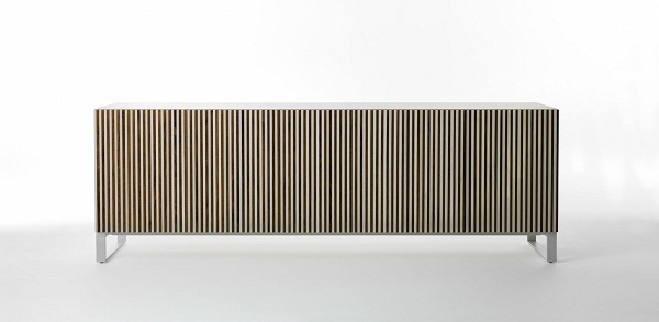 living room furniture vertical lines effect metal base