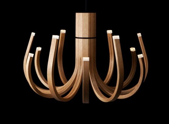 mikko-paakkanen-JUNE-LED-lights-chandelier-natural-wood-for-Nikari