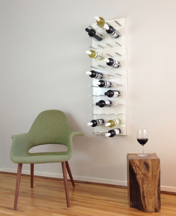 minimalist design modern modular wine wall with white panels