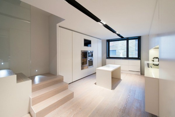 minimalist kitchen white cabinets Cervantes