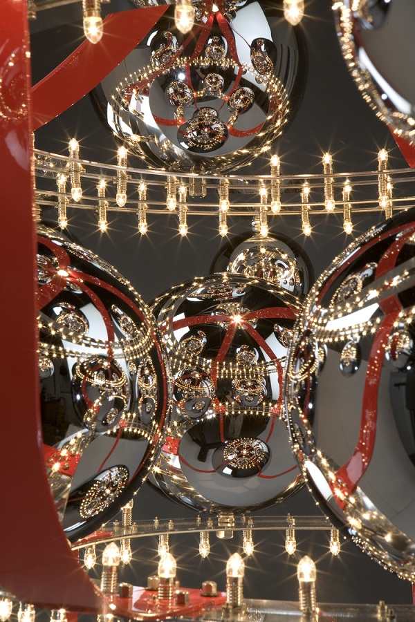 modern chandeliers Royal BB detail red chrome