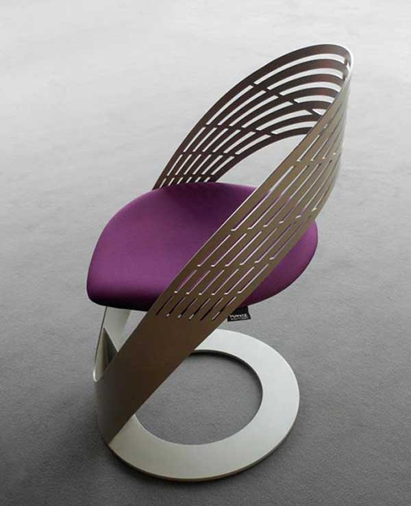 modern-chair-design-Martz-collection-Ellipse puple upholstery steel finish