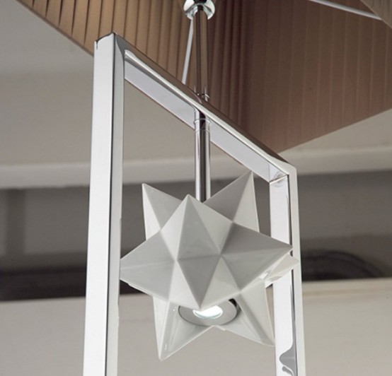 modern home lighting LED chandelier 3D stars complex shape