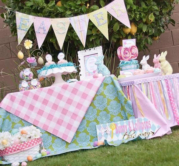 backyard easter decoration ideas garden party candy station