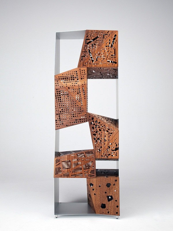 collection Steven Holl totem five origami shaped laser cut elements