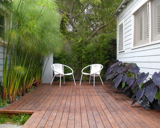 small garden design modern deck bamboo trees