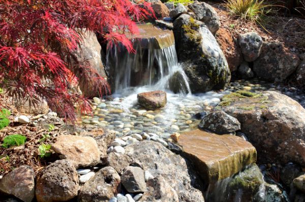 stones waterfall perfect elements japan style garden patio ideas