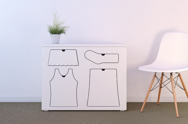 white training chest of drawers by Peter Bristol girls design