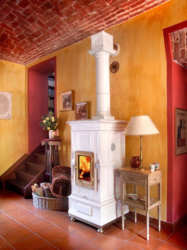 wood stoves ceramic tiles rustic interior