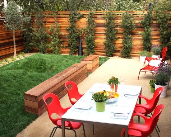 wooden fence ideas dining area bench privacy fence idea