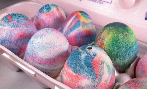 DIY marble eggs ideas shaving foam egg dye