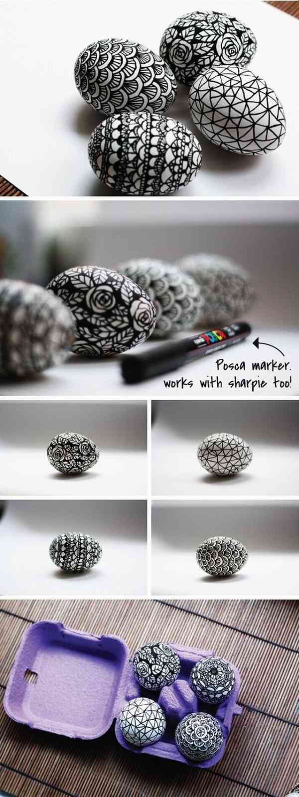 holiday decor ideas DIY eggs for easter various patterns 