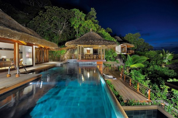 Exotic house beautiful pool Constance Lemuria Seychelles