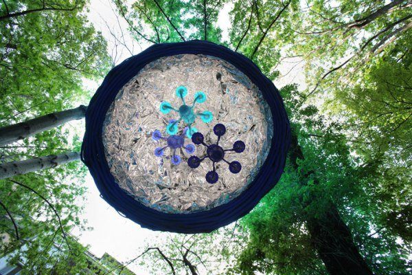 garden art project chandelier Barovier and Toso display