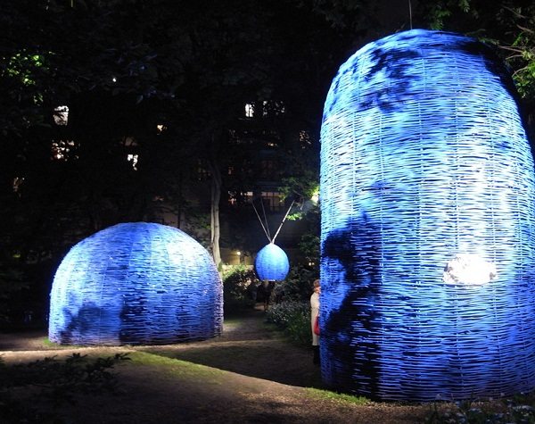 secret garden art installation night illumination