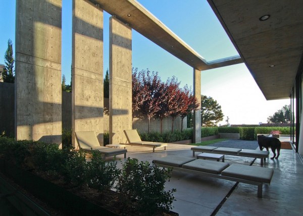 concrete terrace and sun beds modern patio design the cresta