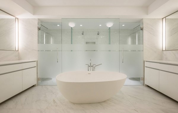 bathroom ideas pictures modern bathtub marble floor tiles glass doors shower