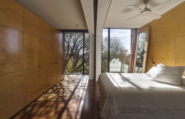 interior wood panels wardrobe natural light