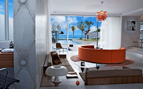 creative artistic orange seating pendant Luna2 Private Hotel