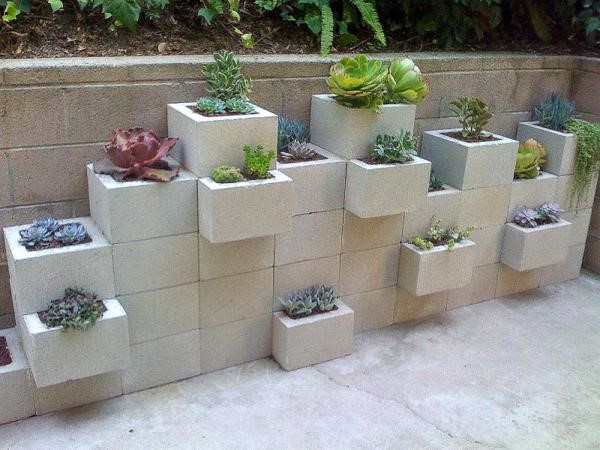 creative concrete flower containers retaining wall 