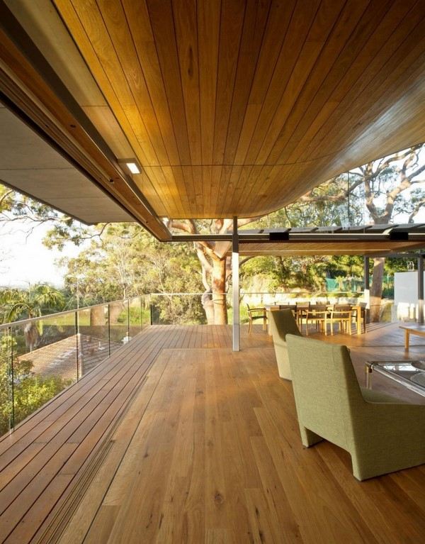 decks and ideas large terrace wooden ceiling glass railings