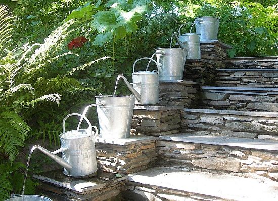  decoration ideas water cascade old water cans