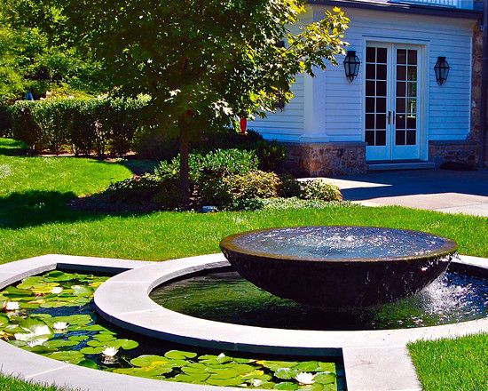 garden fountain lily pond