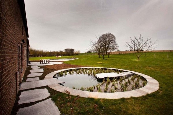 garden water features round pond backyard outdoor furniture