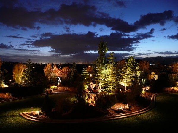 landscape design outdoor lights modern house exterior