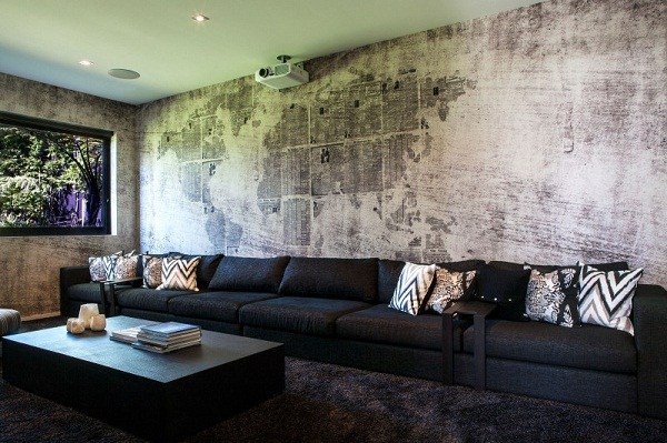 living room wall decoration ideas world map Godden Cres