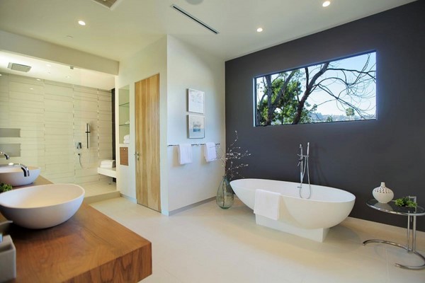 modern bathroom design ideas big oval tub modern vanity