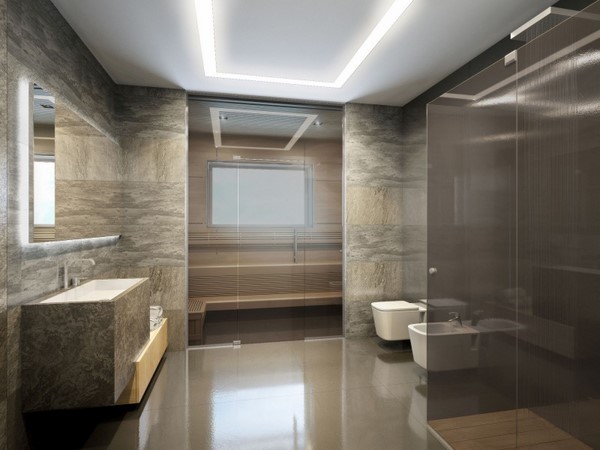 modern-bathroom-tiles-natural-stone-sauna-walk-in-shower-Penthouse-Moscow