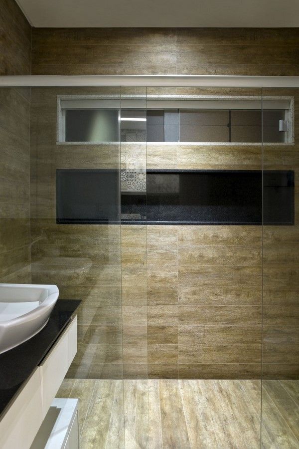 modern bathroom tiles shower area glass wall