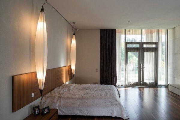  design ideas side light fixtures wooden bed 