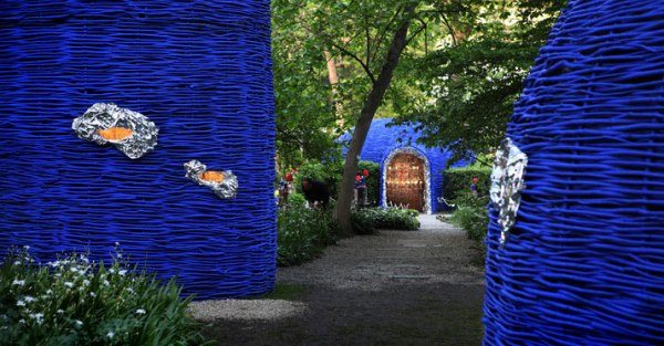 garden design art project woven huts