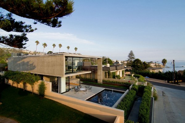 modern house architecture concrete outdoor pool