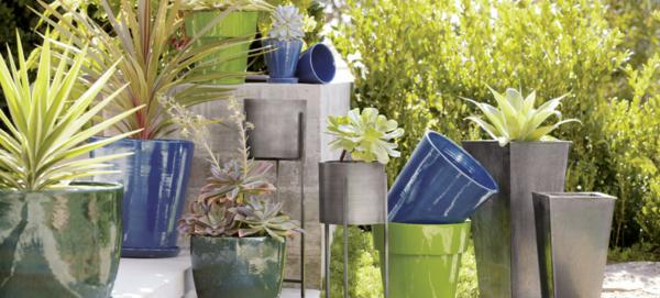 modern landscape ideas garden pots arrangement