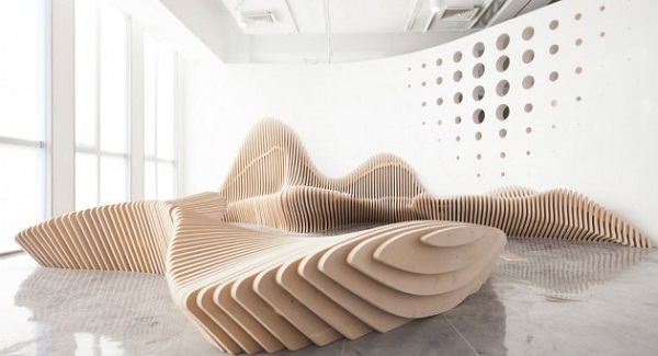 modern office furniture design sculptural benches by dEEP architects